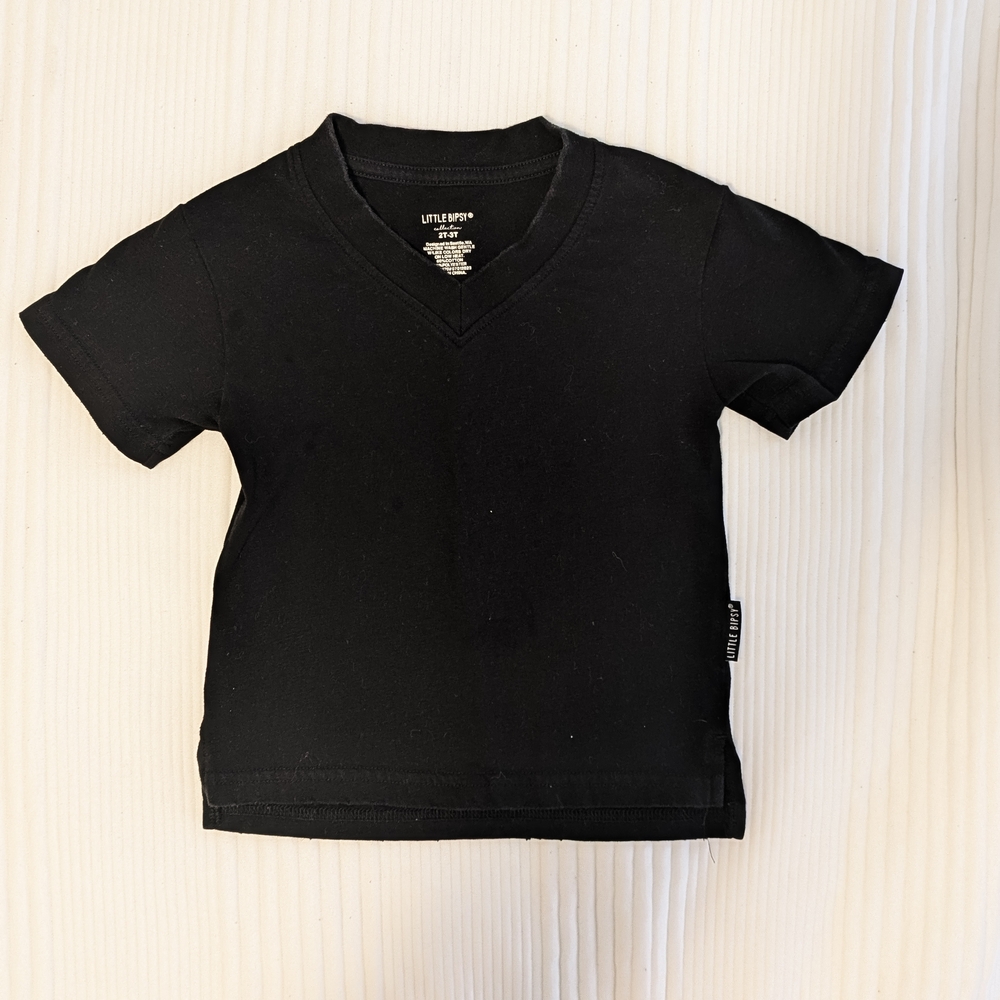Little Bipsy Black Kids V-Neck T-Shirt